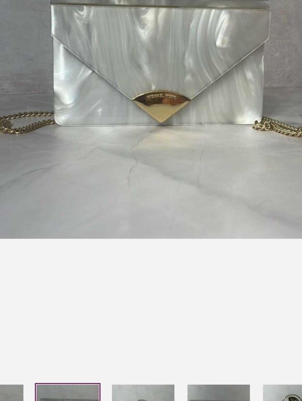 Michael Kors Barbara Resin Envelope Crossbody Optic White